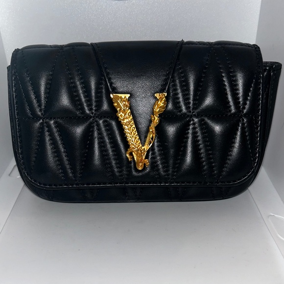 Versace Virtus Quilted Medallion Shoulder Bag - Picture 1 of 14